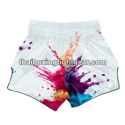 Pantalones cortos de Boxeo Muay Thai Fairtex "BS1939 Funky Soul" Blanco