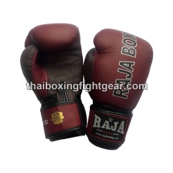 Raja Boxing Guantes de Boxeo Muay Thai Cuero RJB-P1-1  granate Negro